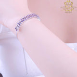 Bracelet argent 925 pierres mauve