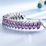 Bracelet argent 925 pierres mauve