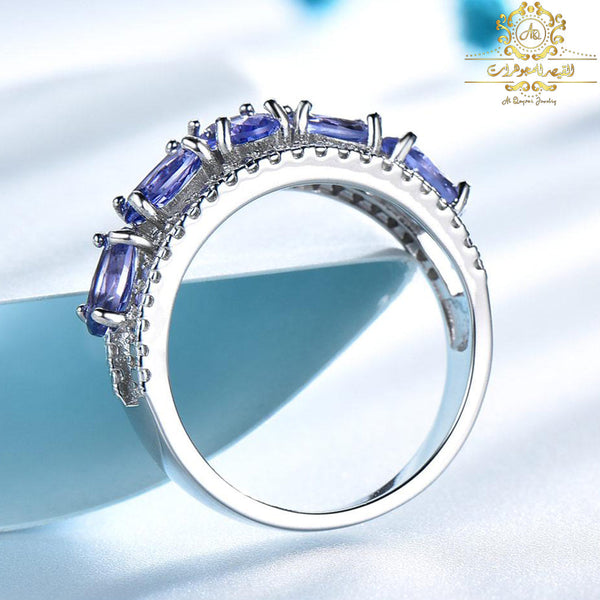 Bague argent 925 pierres bleu