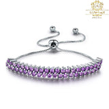 Bracelet argent 925 pierres mauve